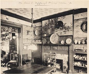 (HOME INTERIORS & DESIGN) A selection of four photographs showing the elaborate decorative arts features of the hall, library (2), and